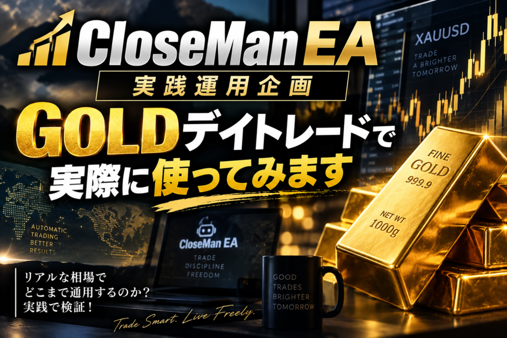 CloseMan EA 実践運用企画｜GOLDデイトレードで実際に使ってみます