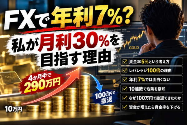 FXで年利7％？ 私が月利30％を目指す理由
